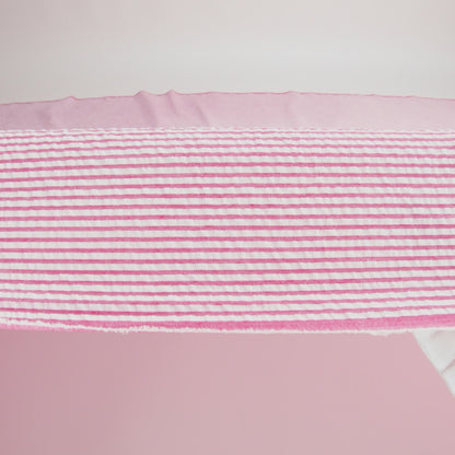 Polyester and Cotton Seersucker - Red and White Candy Stripes - Wylie Collection