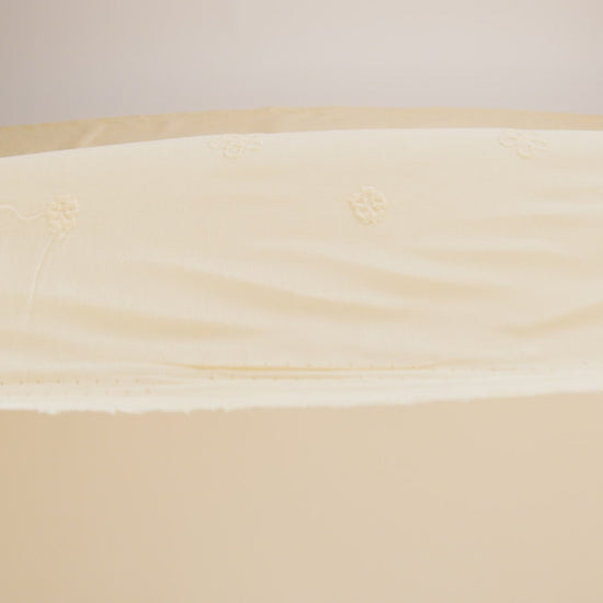Embroidered Eyelet Cotton Voile - Vanilla Floating Flowers - Naomi Collection