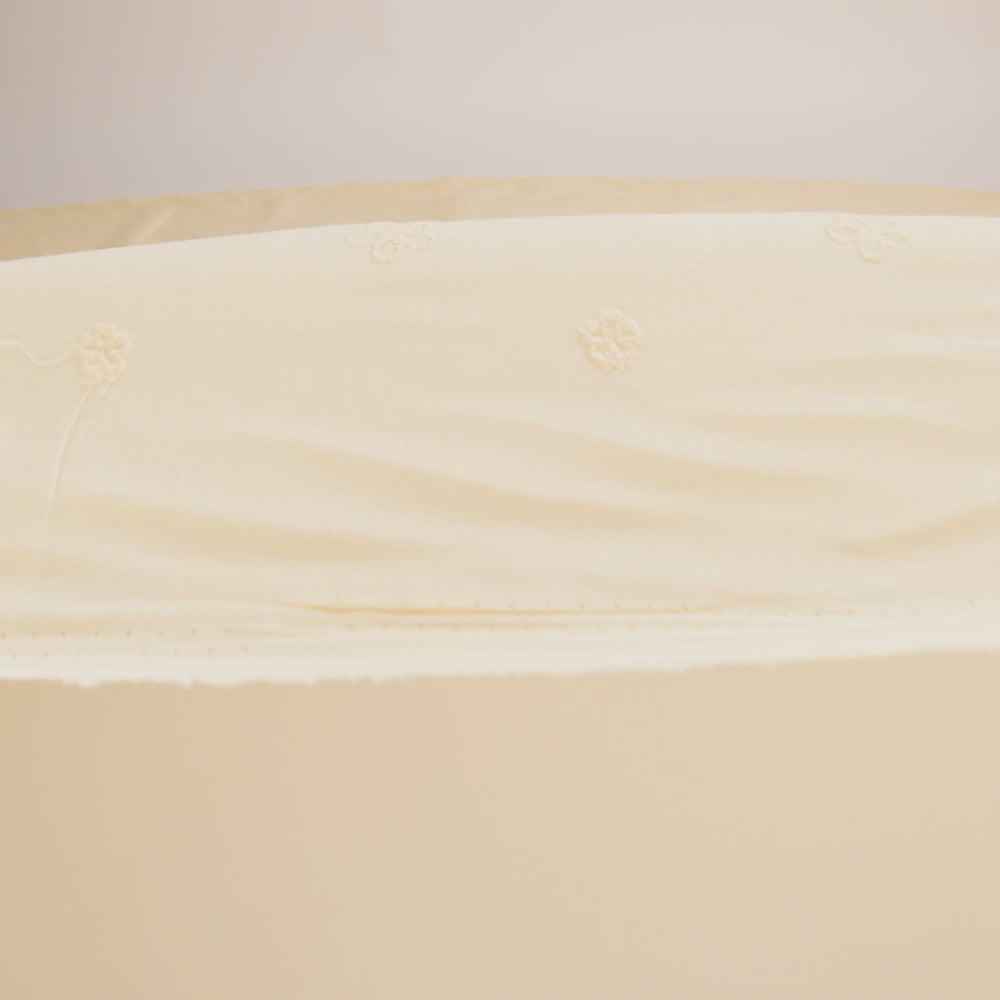 Embroidered Eyelet Cotton Voile - Vanilla Floating Flowers - Naomi Collection