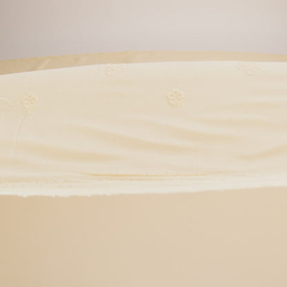 Embroidered Eyelet Cotton Voile - Vanilla Floating Flowers - Naomi Collection