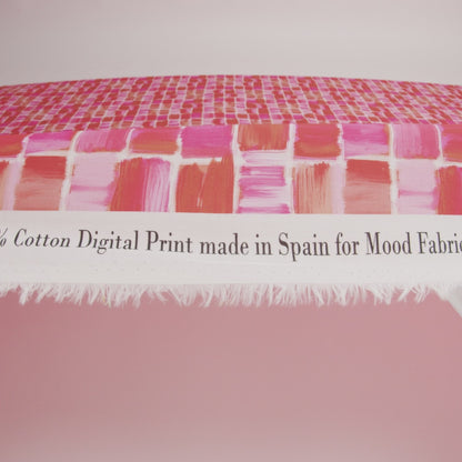 Cotton Voile - Pink Painted Squares - Swatch Me Print - Mood Exclusive Citrus Collection