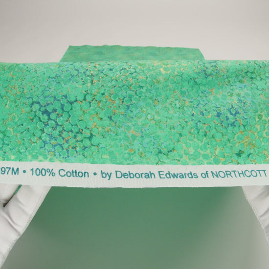 Metallic Printed Quilting Cotton by Northcott - Peacock Pebbles - Shimmer Collection
