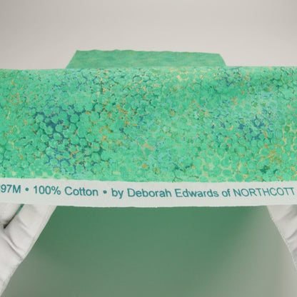 Metallic Printed Quilting Cotton by Northcott - Peacock Pebbles - Shimmer Collection