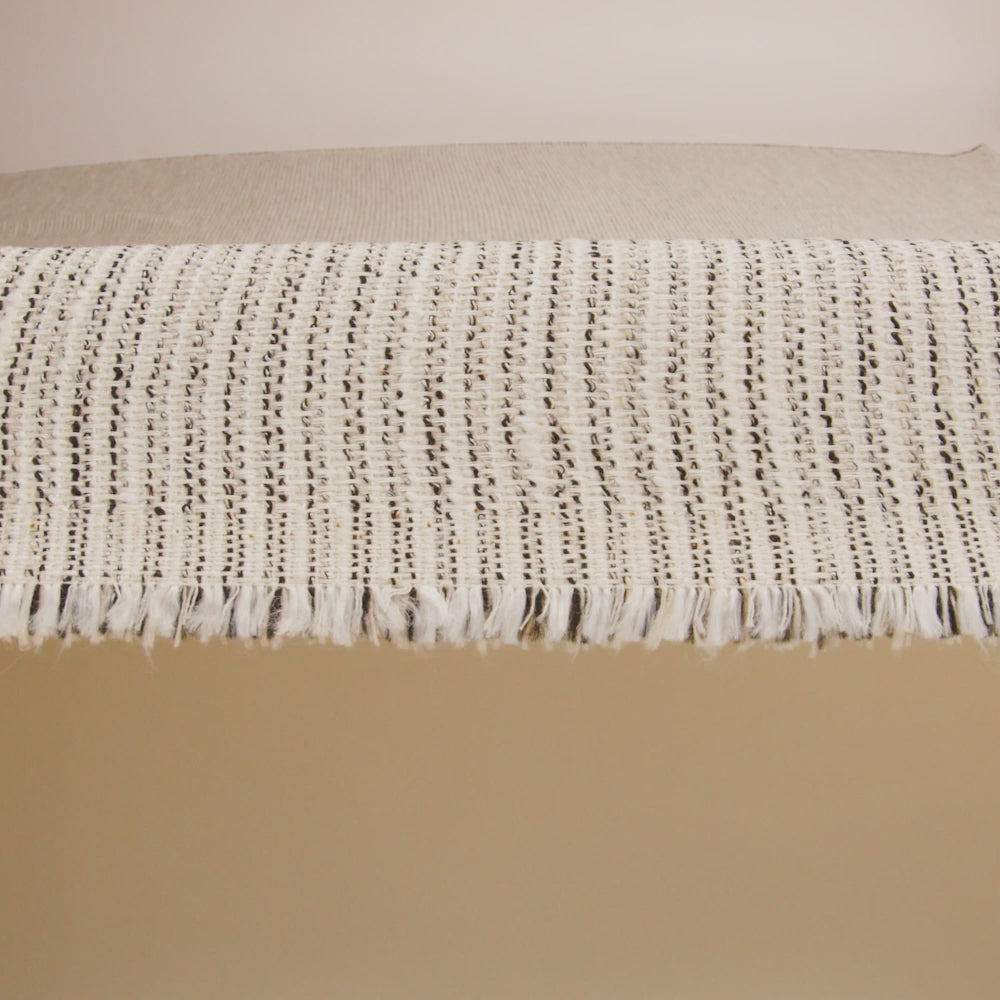 Ivory and Black Broken Stripes Cotton Tweed - Image 5 of 5