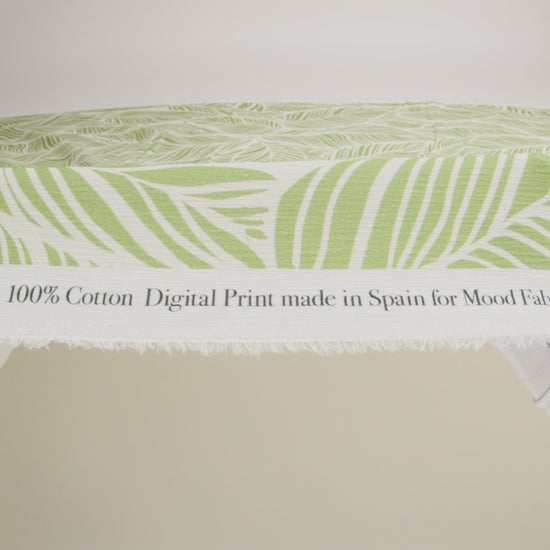 Slubbed Gauzy Cotton Woven - Green and White Leaves - Mood Exclusive Spring Sonnet Print - Image 6 of 6
