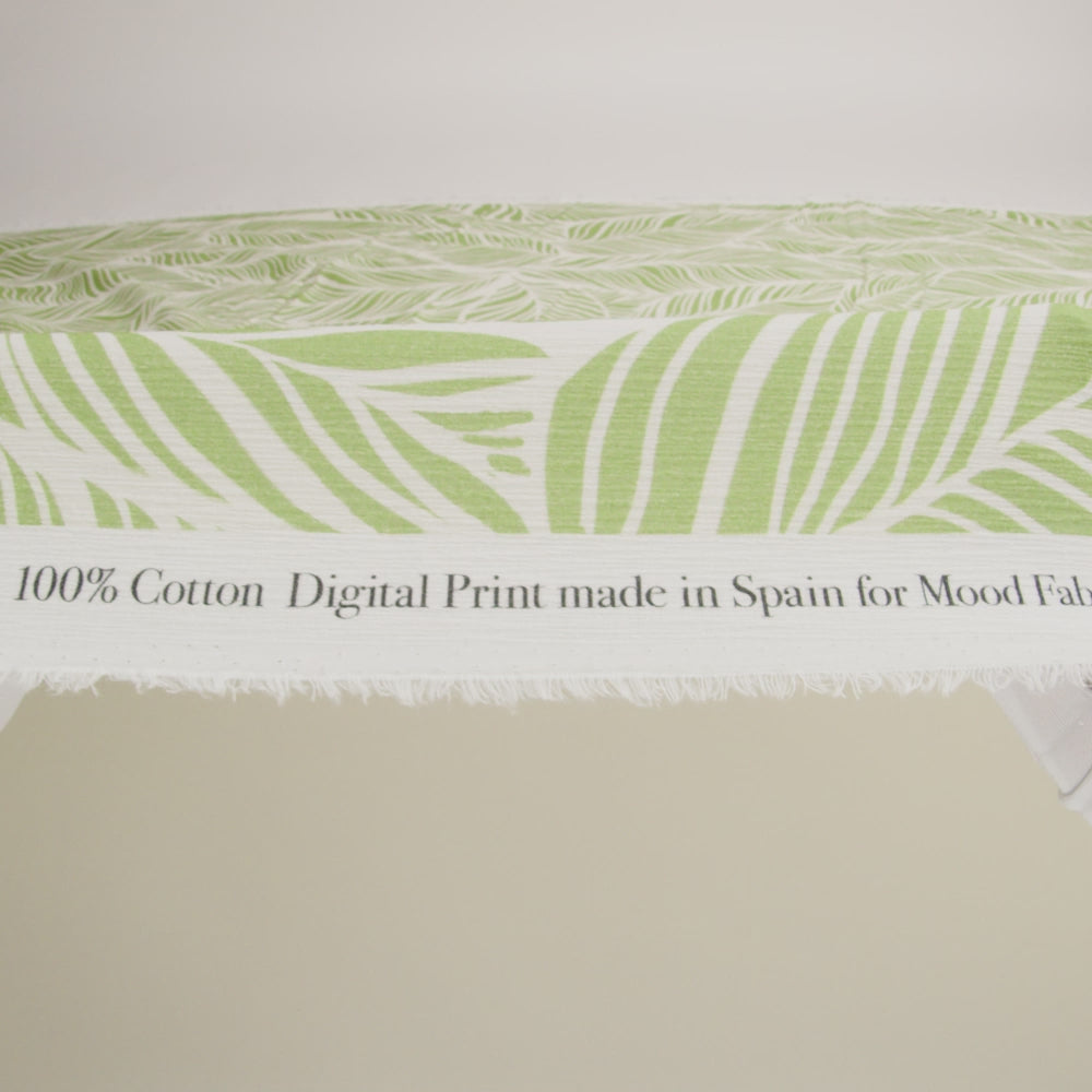 Slubbed Gauzy Cotton Woven - Green and White Leaves - Mood Exclusive Spring Sonnet Print - Image 6 of 6