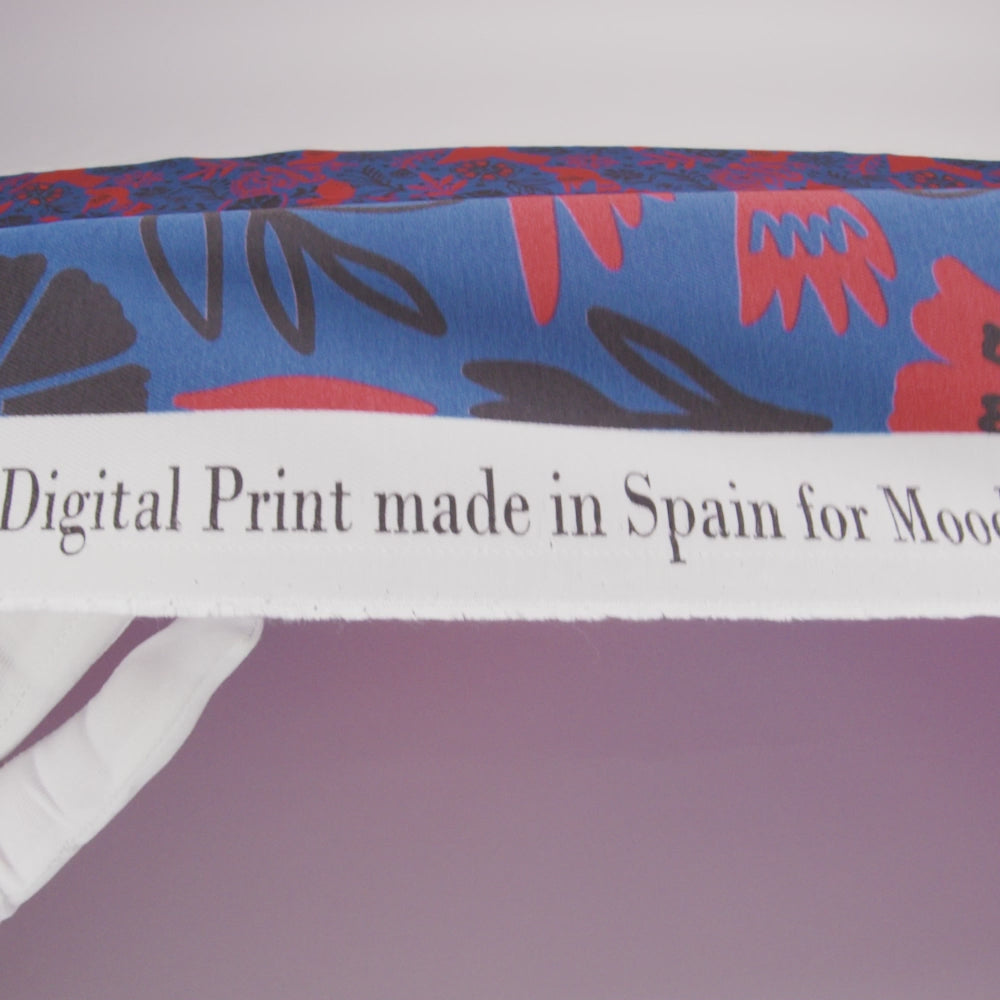 Mood Exclusive Blue Feathered Folklore Sustainable Viscose and Polyester Twill