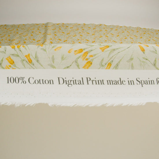 Cotton Voile - Sage and Orange Floral - Dance with the Daffodils Print - Mood Exclusive Secret Garden Collection - Image 6 of 7