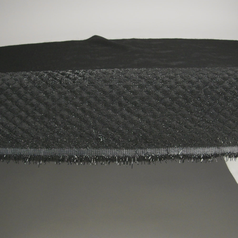 Mood Exclusive Jolene Metallic Black Tiny Diamonds Quilted Luxury Brocade