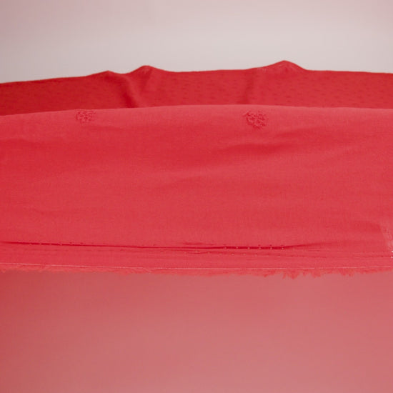 Embroidered Eyelet Cotton Voile - Red Floating Flowers - Naomi Collection