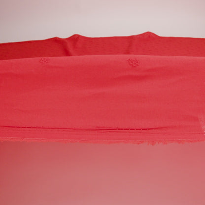 Embroidered Eyelet Cotton Voile - Red Floating Flowers - Naomi Collection