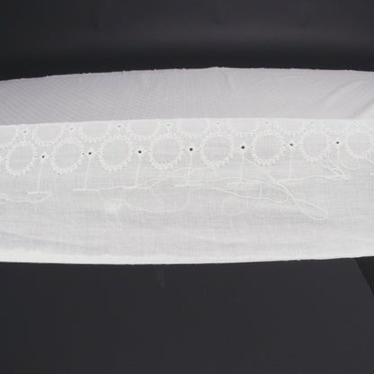 Embroidered Eyelet Cotton Voile - White Circles - Naomi Collection