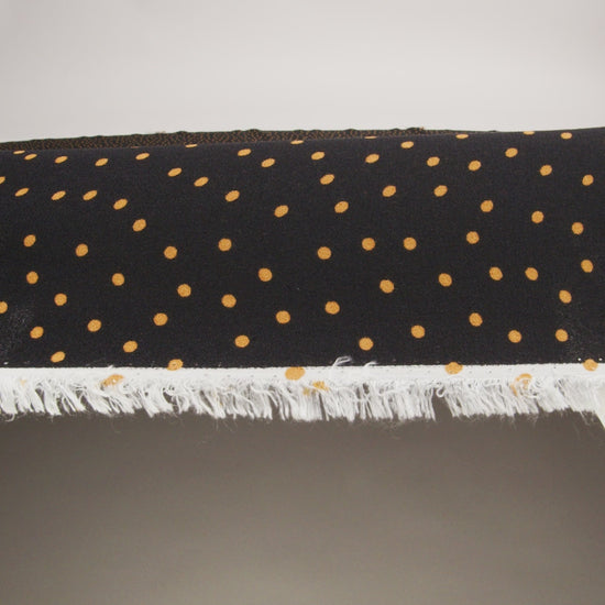 Sustainable Viscose Crepe Print - Soft Pumpkin Orange and Black Polka Dots - Designer Deadstock - Image 6 of 6