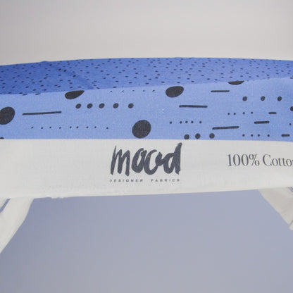 Mood Exclusive Blue Dot-Dash Decode Cotton Crepe