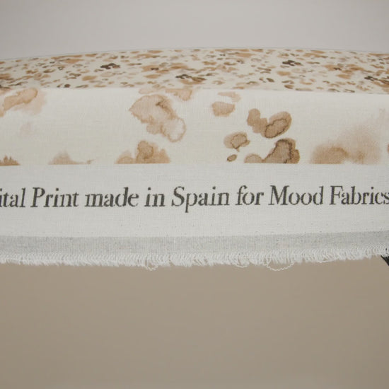 Linen and Rayon Woven - Beige, Brown and Cream Painterly Animal Spots - Mood Exclusive Dappled Desert Print