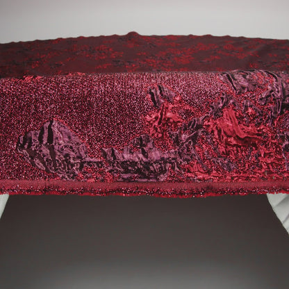 Metallic Scarlet and Burgundy Floral Luxury Brocade