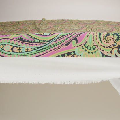 Cotton Voile - Black and Green Paisley - Hippy Shake Print - Mood Exclusive Citrus Collection