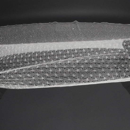 Beaded and Sequined Lace Netting - Clear, Silver and White Floral Gradients