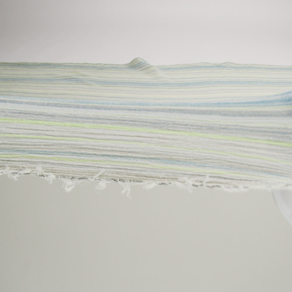 Blue, Lime and Gray Striped Cotton Gauze - Image 5 of 5