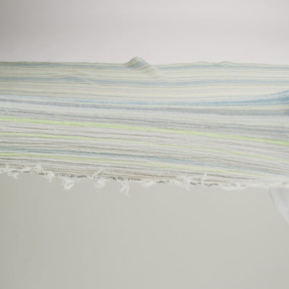 Blue, Lime and Gray Striped Cotton Gauze