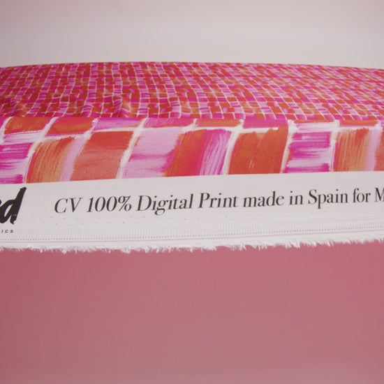 Rayon Challis - Pink Painted Squares - Swatch Me Print - Mood Exclusive Citrus Collection