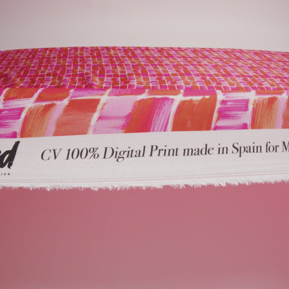 Rayon Challis - Pink Painted Squares - Swatch Me Print - Mood Exclusive Citrus Collection