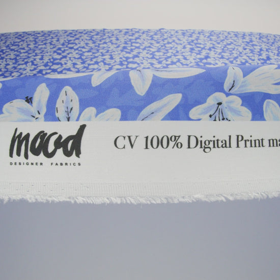 Rayon Challis - Blue Floral - Daybreak Bloom Print - Mood Exclusive Chariot Collection