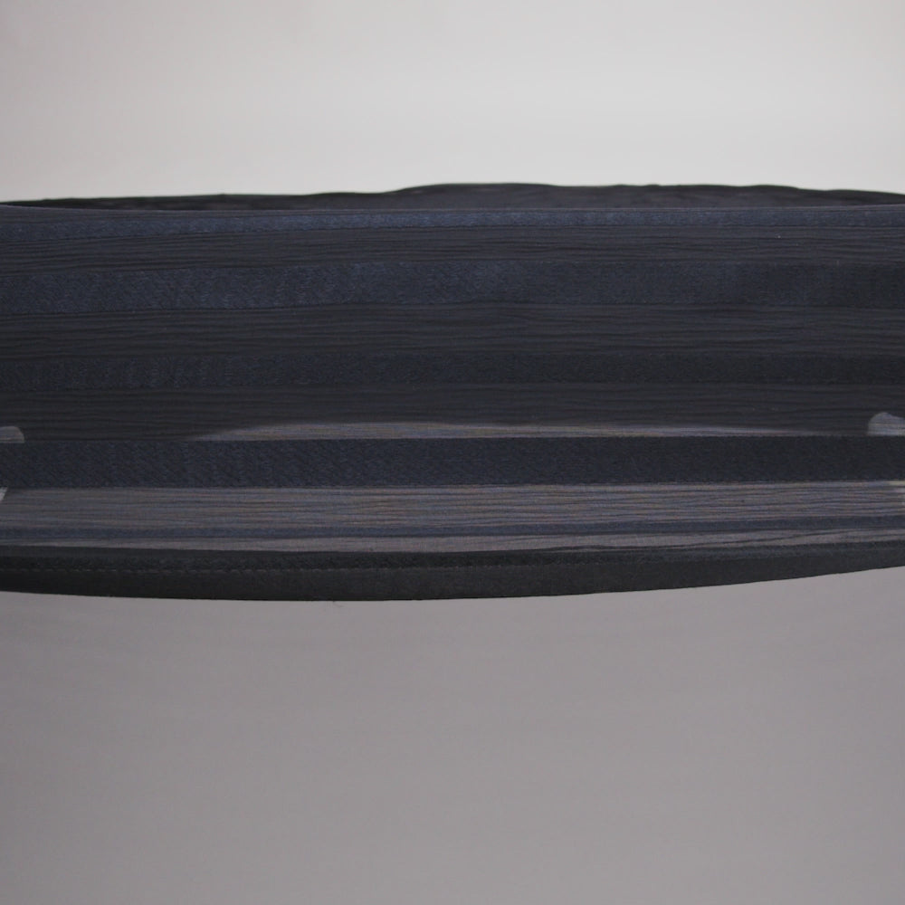 Famous Australian Designer French Navy Crinkled Silk Chiffon with Twill Stripes