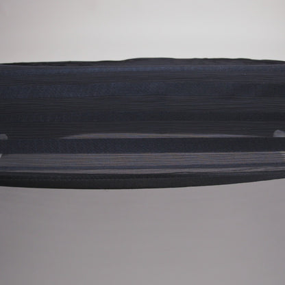 Famous Australian Designer French Navy Crinkled Silk Chiffon with Twill Stripes
