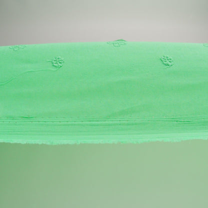 Embroidered Eyelet Cotton Voile - Ming Green Floating Flowers - Naomi Collection
