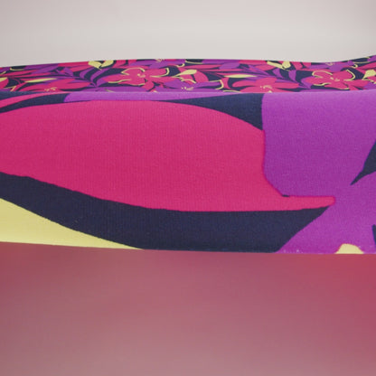 Stretch Polyester Tricot - Hot Pink, Purple and Navy Floral - Designer Deadstock