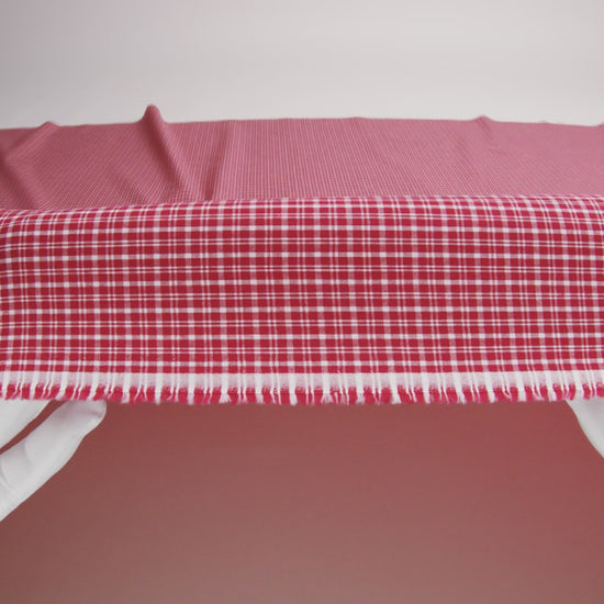 Pima Cotton Shirting - Red and White Plaid - Image 6 of 6