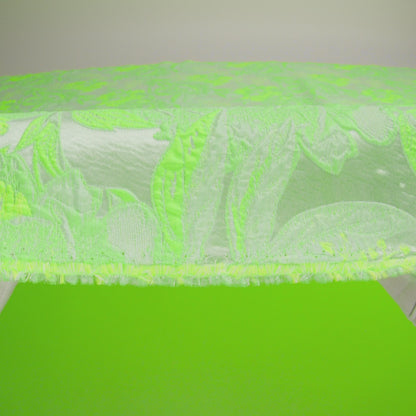 Neon Green Gecko and Frost Foliage Luxury Brocade