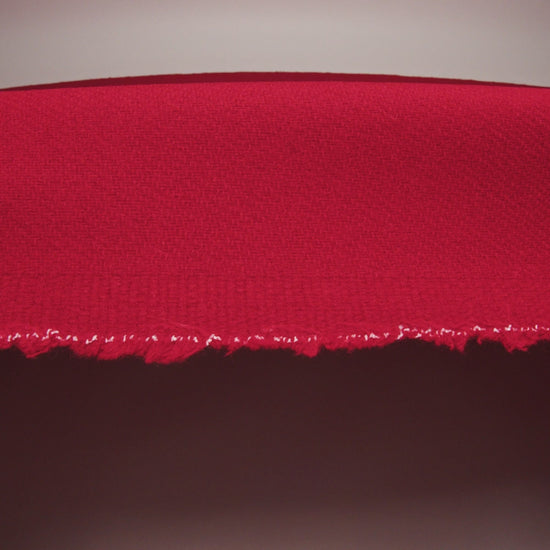 Recycled Brushed Wool Blend Twill Coating - Ruby Red - Made in Italy - Maeve Collection