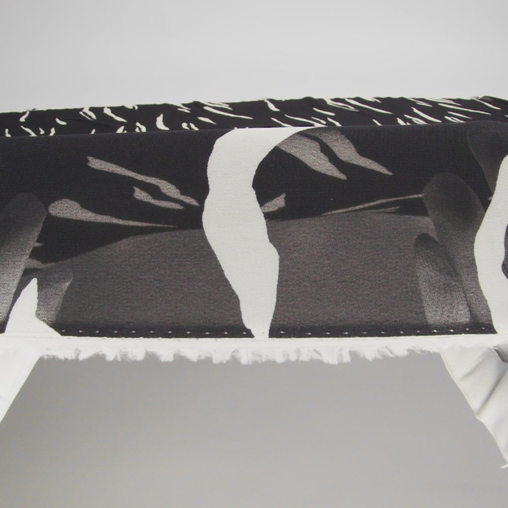 Viscose Georgette Print by The Reformation - Black and Off White Abstract Zebra Stripes - Deadstock - Image 6 of 6
