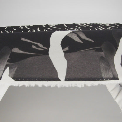 Viscose Georgette Print by The Reformation - Black and Off White Abstract Zebra Stripes - Deadstock