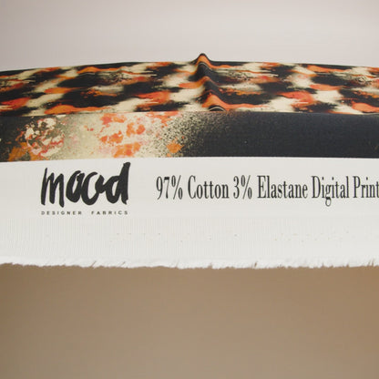 Mood Exclusive Orange Street Art Splash Stretch Cotton Sateen