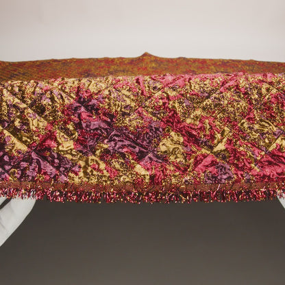 Metallic Red, Gold and Burgundy Diamond Quilted Luxury Brocade