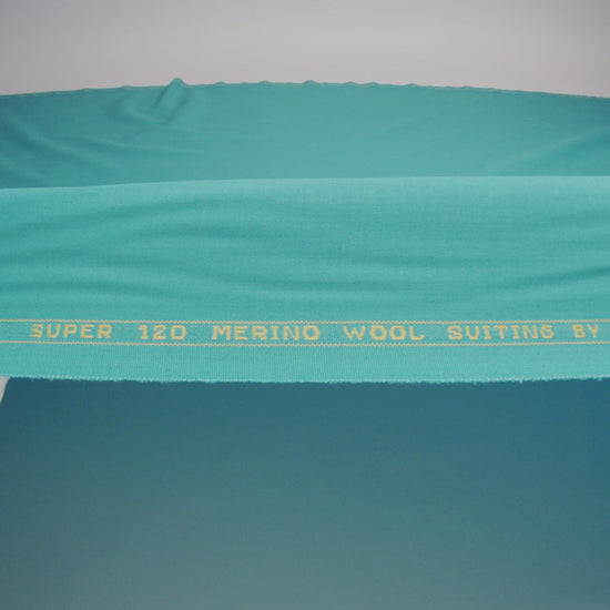 Super 120 Merino Wool Suiting - Peacock Blue - Finn Collection - Image 6 of 7