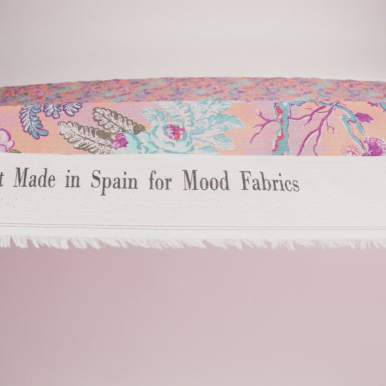 Crinkled Cotton Gauzy Woven Print - Creamsicle, Pink and Blue Floral - Mood Exclusive Derbyshire Stroll - Image 6 of 6
