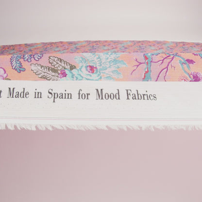 Crinkled Cotton Gauzy Woven Print - Creamsicle, Pink and Blue Floral - Mood Exclusive Derbyshire Stroll