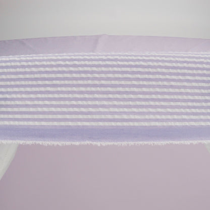 Polyester and Cotton Seersucker - Purple and White Candy Stripes - Wylie Collection