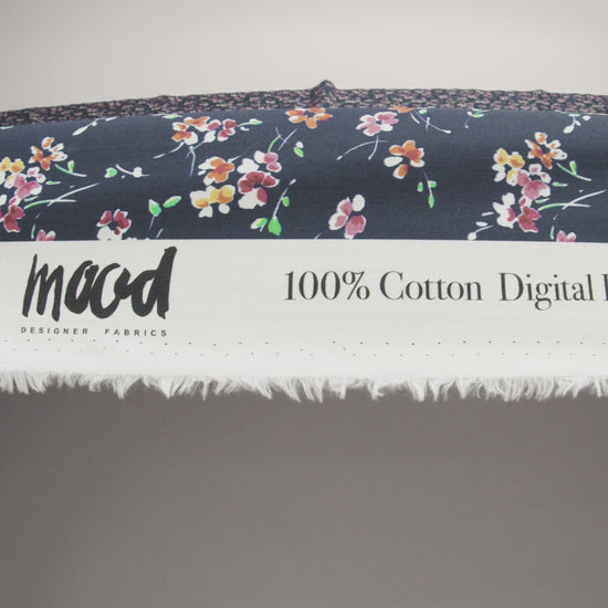 Cotton Poplin Print - Navy Floral - Mood Exclusive Dear Ditsy