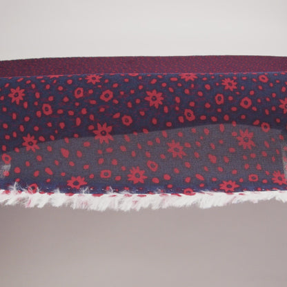 Viscose Georgette Print by The Reformation - Midnight Blue and Ruby Red Floral - Deadstock