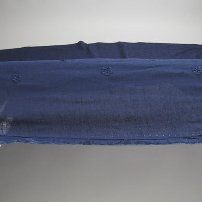 Embroidered Eyelet Cotton Voile - Medieval Blue Floating Flowers - Naomi Collection