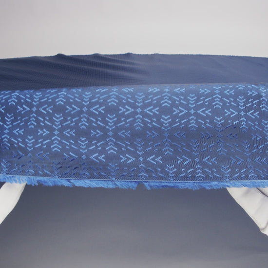 Cobalt and Navy Bi-Color Diamonds Jacquard Lining