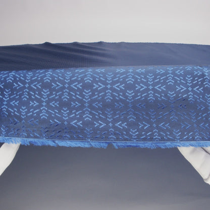 Cobalt and Navy Bi-Color Diamonds Jacquard Lining