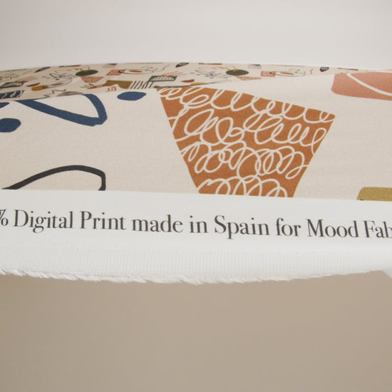 Rayon Challis - Cream and Multicolored Doodles - Sundry Symbols Print - Mood Exclusive Tumunyana Collection