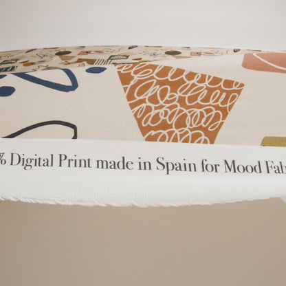 Rayon Challis - Cream and Multicolored Doodles - Sundry Symbols Print - Mood Exclusive Tumunyana Collection