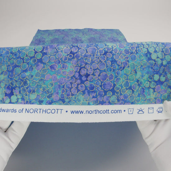 Metallic Printed Quilting Cotton by Northcott - Deep Sea River Rocks - Shimmer Collection